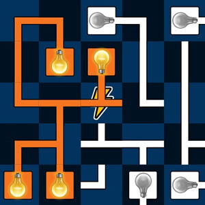 Turn on all the light bulbs in the circuit puzzle game to play online
