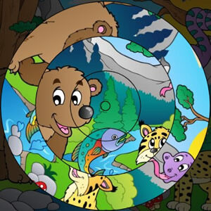 concentric circles jigsaw puzzles for kids with animal
