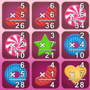 candy crush times tables game