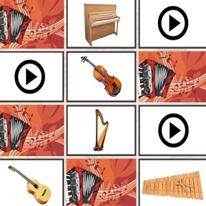 musical memory game to guess the instrument