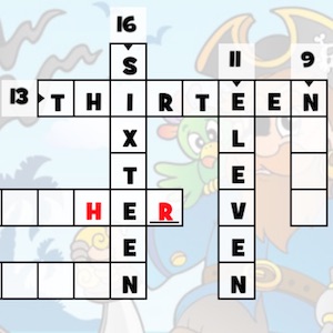 Numbers 1–20 Crossword Puzzle