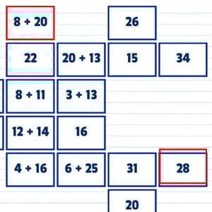 Math Mahjong with two-digit sums to play online