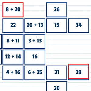 Math Mahjong with two-digit sums to play online