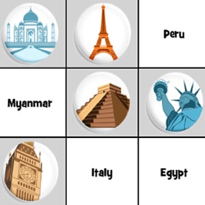 world wonders country matching game