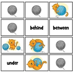 prepositions memory match game