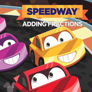 Speedway adding fractions math game from Arcademics