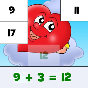 ADDING PUZZLES: Valentine's Day game online