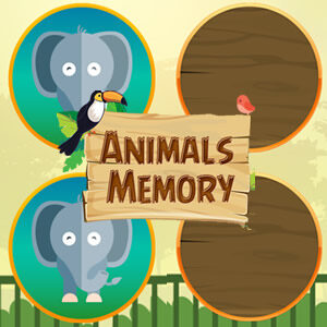 animal memory matching game