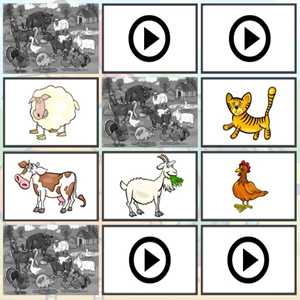 Farm animal sounds memory online game