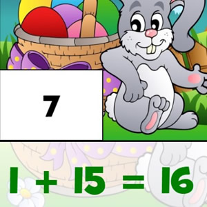 addition and subtraction game on easter