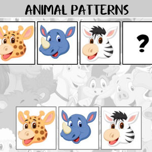 animal patters for kids to complete the sequence