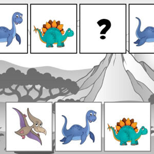 Dinosaur sequences game for kids