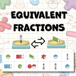 math game equivalent fractions visual