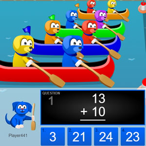 math game: puppy canoe race