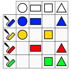 shapes and colors logic matrix game