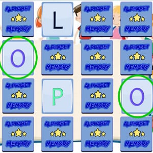 alphabet memory listening game