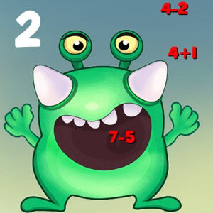 addition and subtraction game to feed the monster online