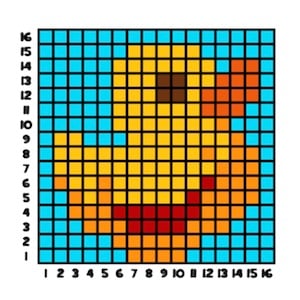 pixel art coordinates animal coloring