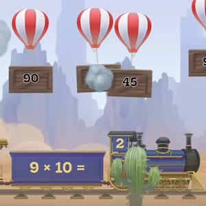 9 times table game with the math train