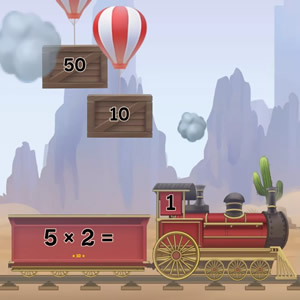 table of 5 train math game to learn and play