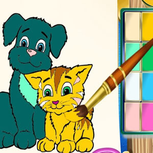 online game of colouring pets