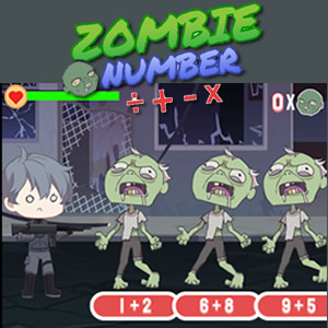 Zombie Math educational and fun game to learn mental math