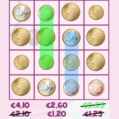 adding euros: coin soupe game