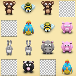 animal matching for kids, online game to make pairs