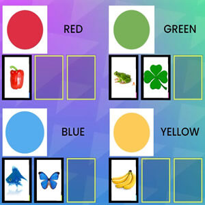 Grouping by Colour educational game for kids