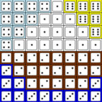 Dice Numbers Mosaic Colouring