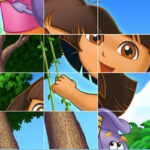 Sliding puzzle with Dora