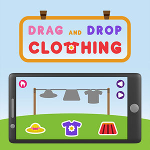 Drag and Drop Clothing educational game for kids to learn words