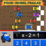 FOUR-WHEEL FRACAS: One-Step Equations Race – Arcademics