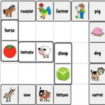 Farm Dominoes with Pictures and Words