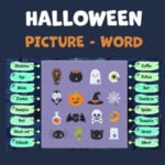 HALLOWEEN Picture-Word Matching Game