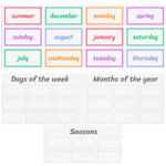 Days of the week, Months of the year and Seasons