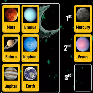 Ordering the Planets educational game to play online