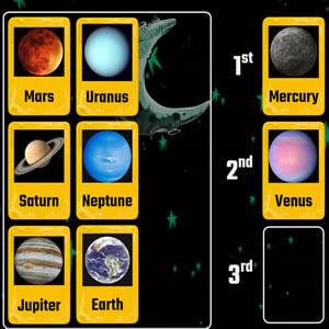 Ordering the Planets educational game to play online