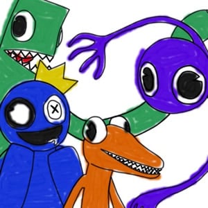 Rainbow friends blue para colorear