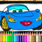 Sally and Lightning McQueen Coloring