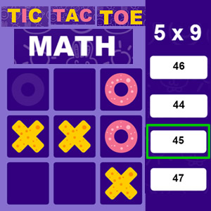 🕹️ Play Tic Tac Toe Math Game: Free Online 2-Player Tic Tac Toe  Multiplication Video Game for Kids