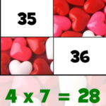 Valentine’s Day Multiplication Table puzzles