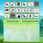 DOMESTIC and WILD ANIMALS Sorting Game